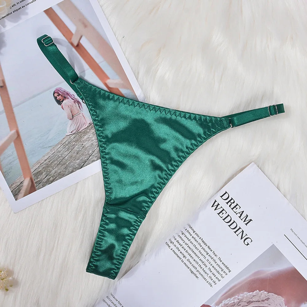 No. 2 Lingerie Set, 3 PC Gift Wrapped Bra With Hollow Cups, Caged Neckline, High Waist Thong, Garters