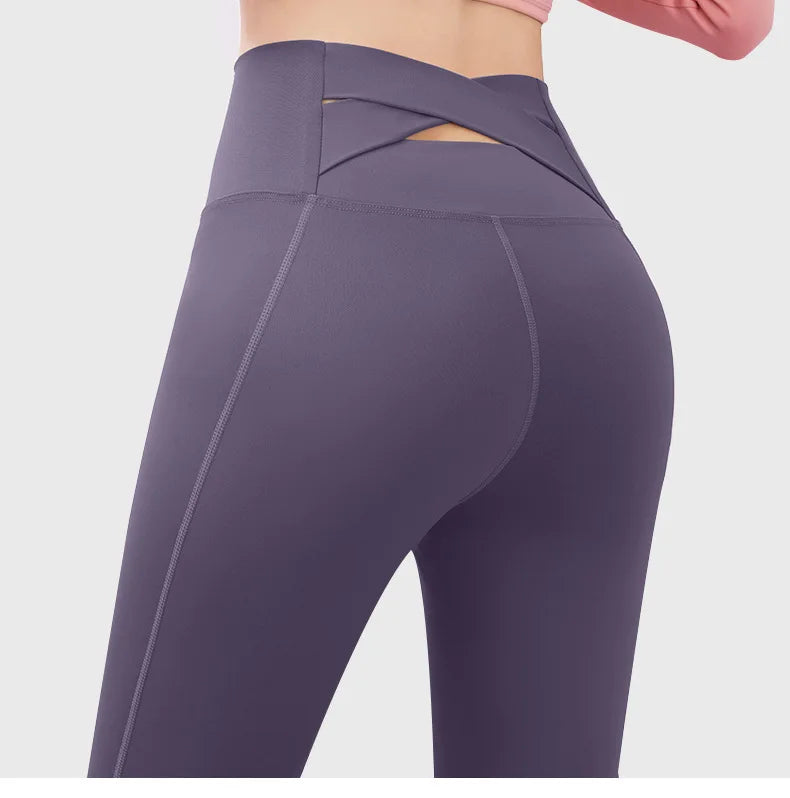 No. 4 Legging, Peekaboo Cross Back Waistband, High-Waist, Athletic, Compressive, Dry Fit