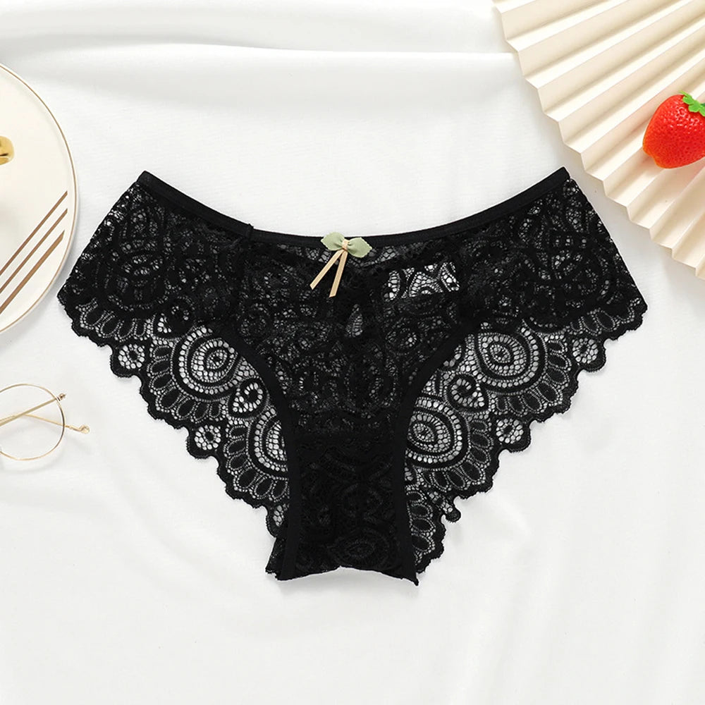 No. 5 Lingerie Panty, Low Rise, Lace, French Cut Rear With Key Hole and Scalloped Detailing