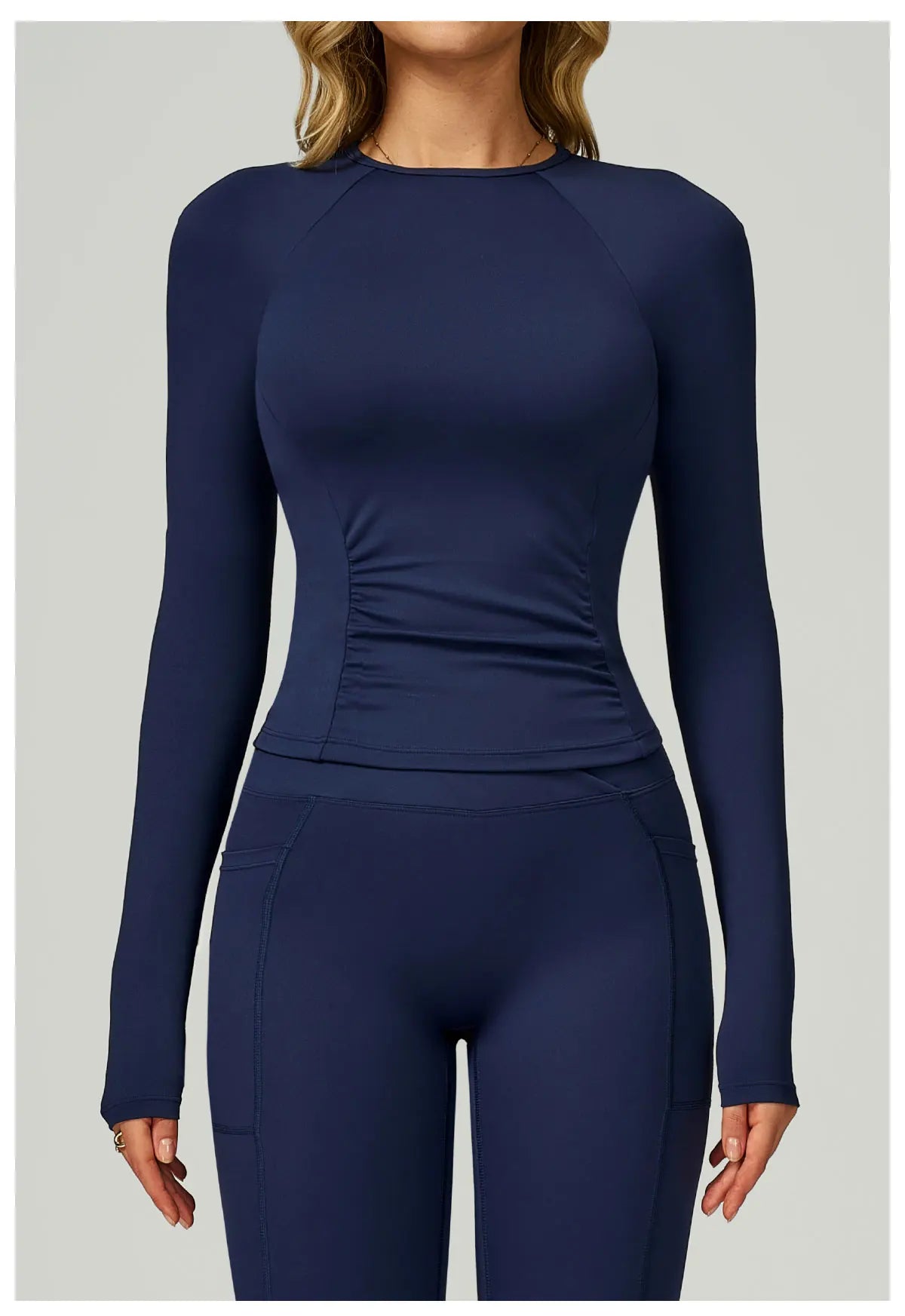 No. 6 Long Sleeve Shirt, Yummy Tummy Ruching, Athletic, Compressive, Dry Fit, Full Coverage