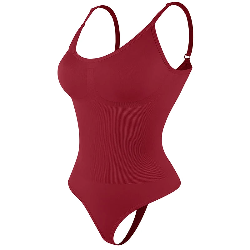 No. 7 Shape Wear, Smoothing Full Bodysuit, Thong Panty, No Bra Compression, Adjustable Straps