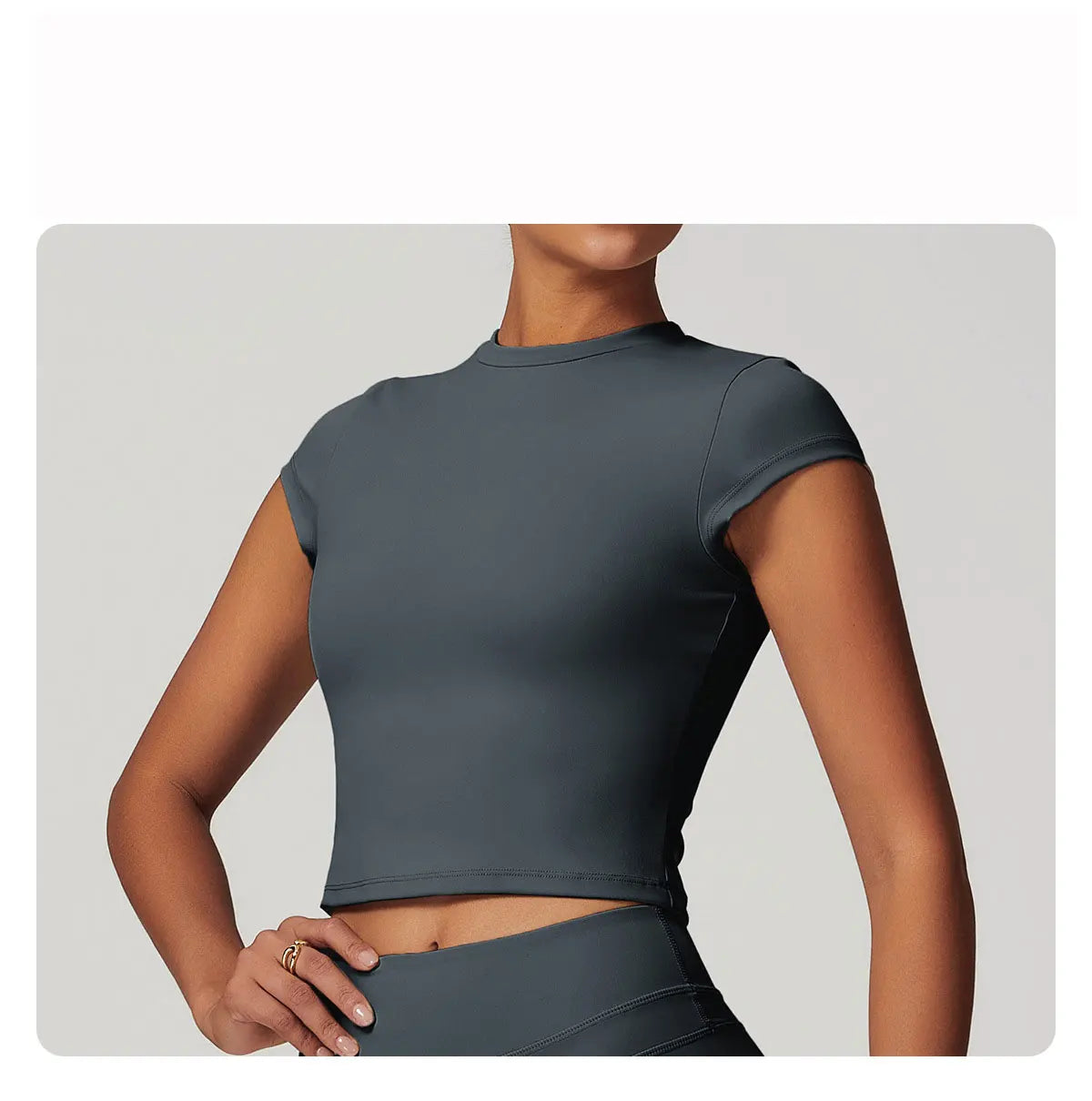 No. 2 Short Sleeve Shirt, Cross Training, Baby Doll Cut, Slim Fit, Waist Grazing Length, Dry Fit, Compressive
