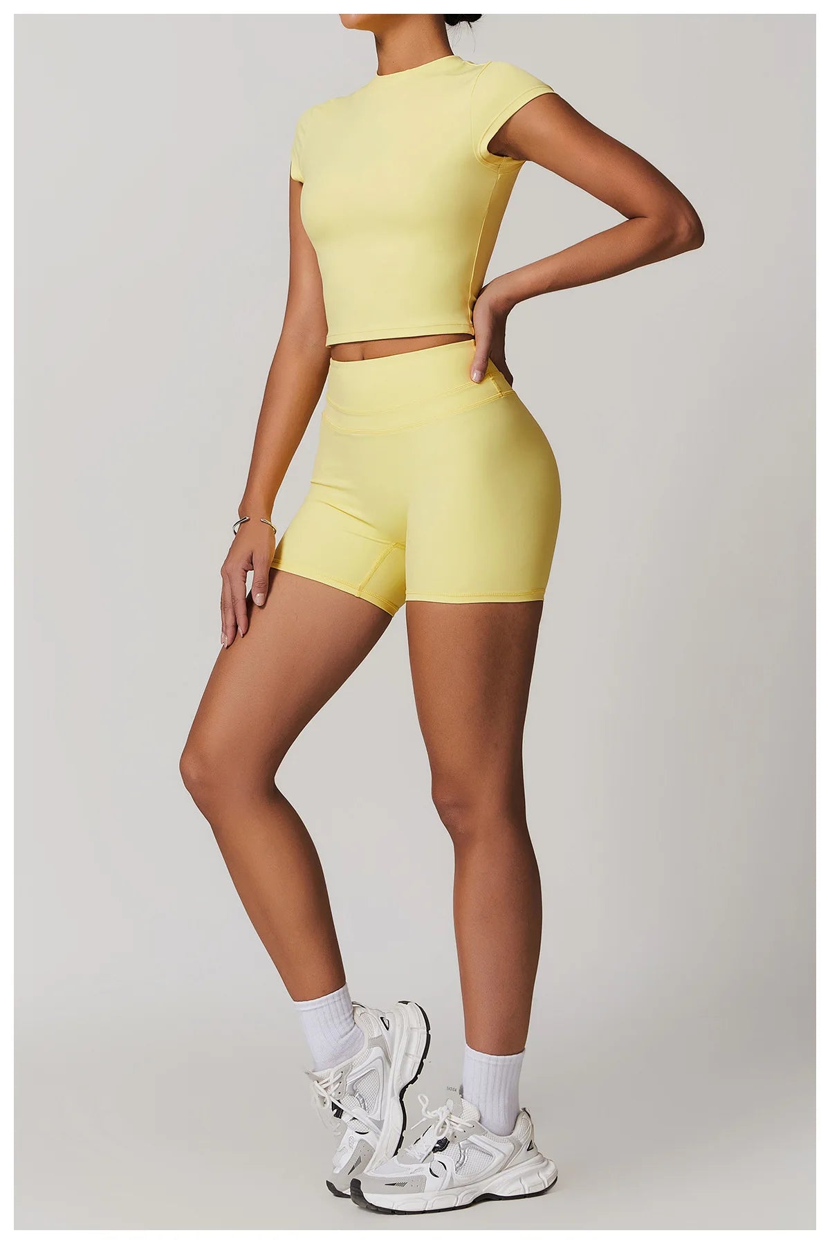 No. 2 Short Sleeve Shirt, Cross Training, Baby Doll Cut, Slim Fit, Waist Grazing Length, Dry Fit, Compressive