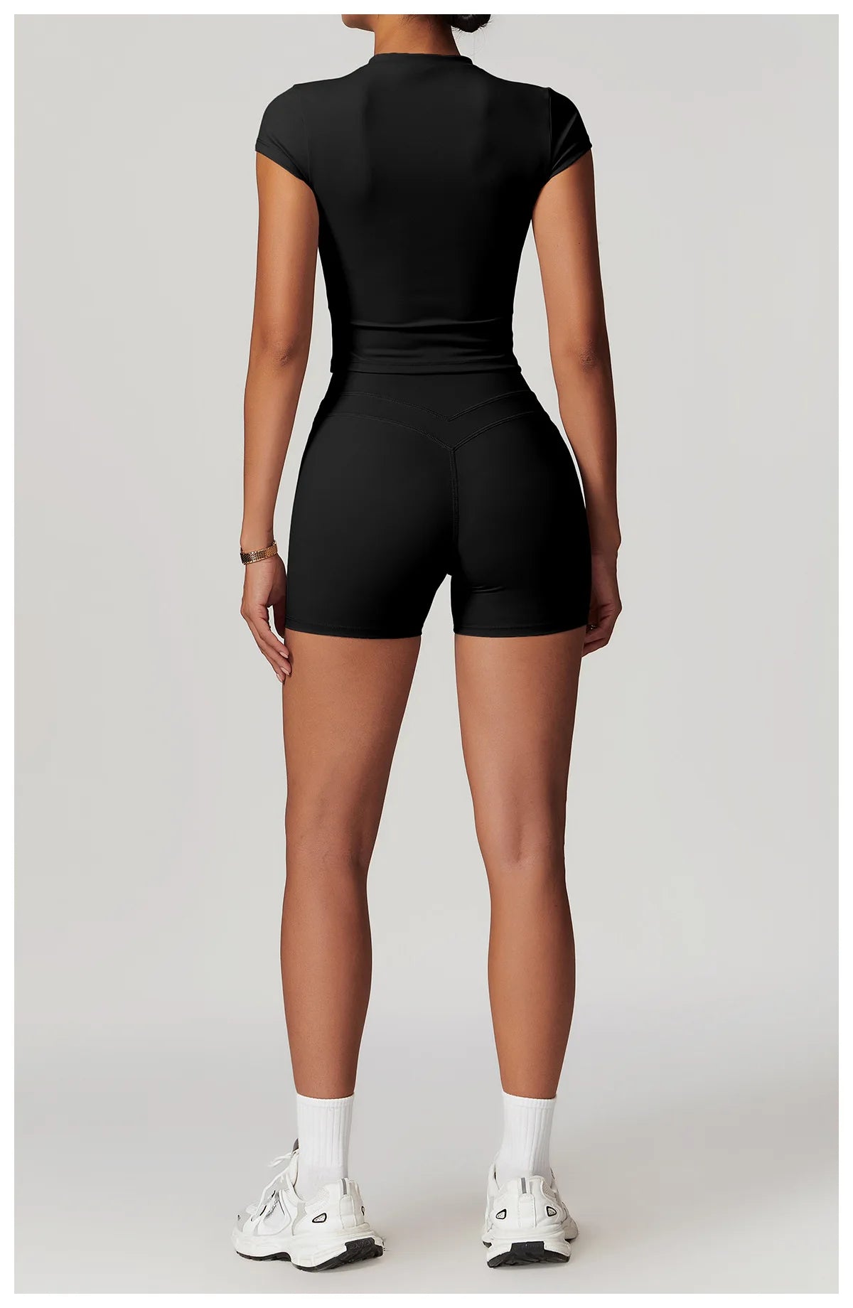 No. 2 Short Sleeve Shirt, Cross Training, Baby Doll Cut, Slim Fit, Waist Grazing Length, Dry Fit, Compressive