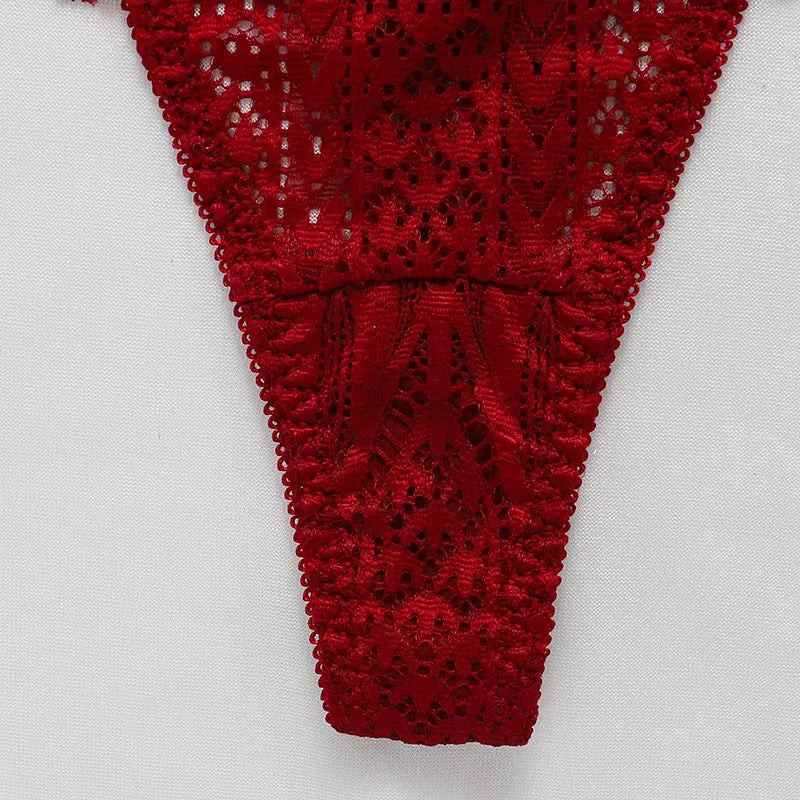 No. 3 Lingerie Panty, Low Rise, Lace Thong, Corset Details In Back With Solid Lace Front