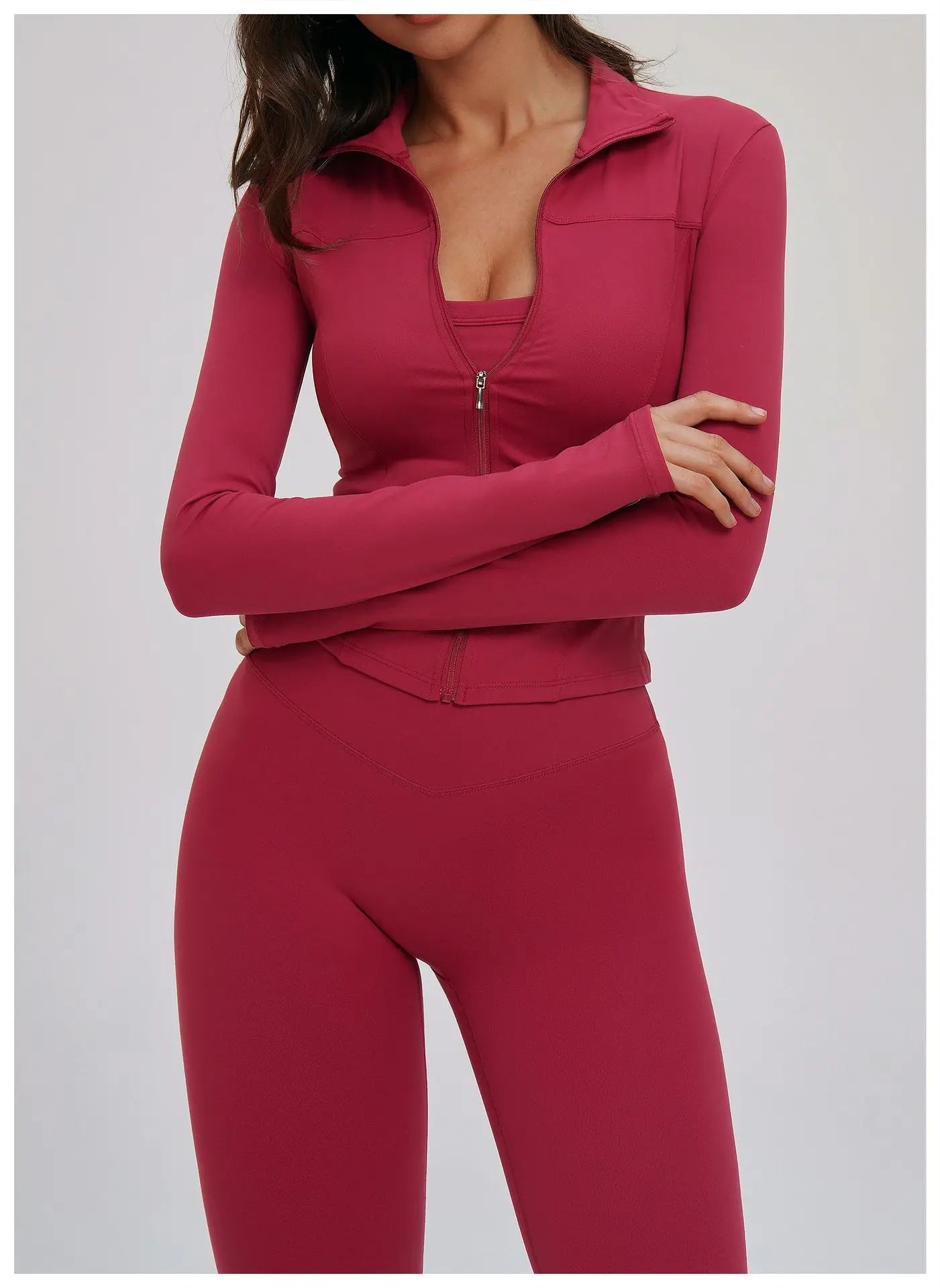 No. 5 Jacket, Convertible Collar, Structured Design, Smoothing, Long Sleeve, Full Zipper