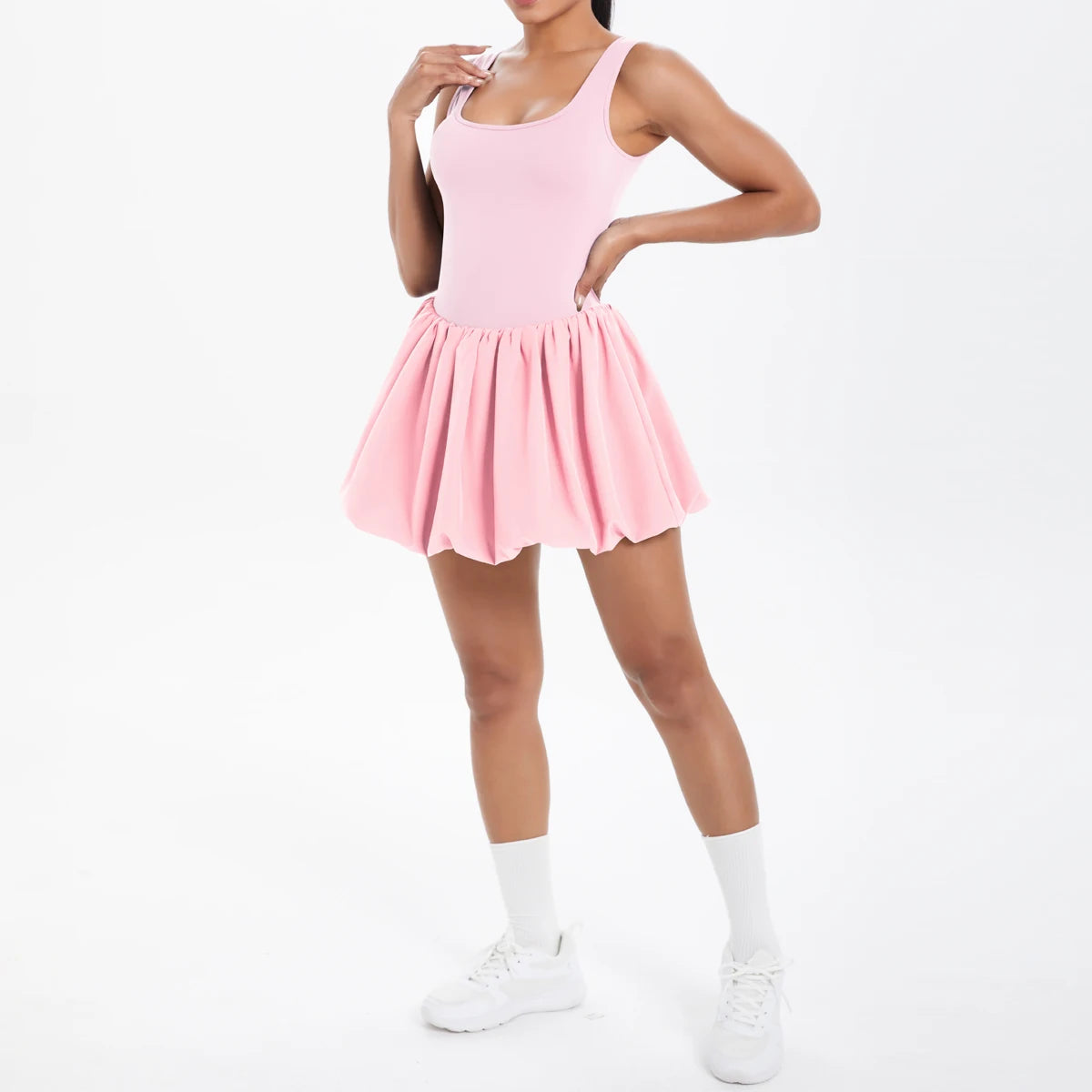 No. 4 Dress, Buttery, Tennis Dress, Bubble Skirt, Scoop Neck, True Fit Straps, Under Shorts