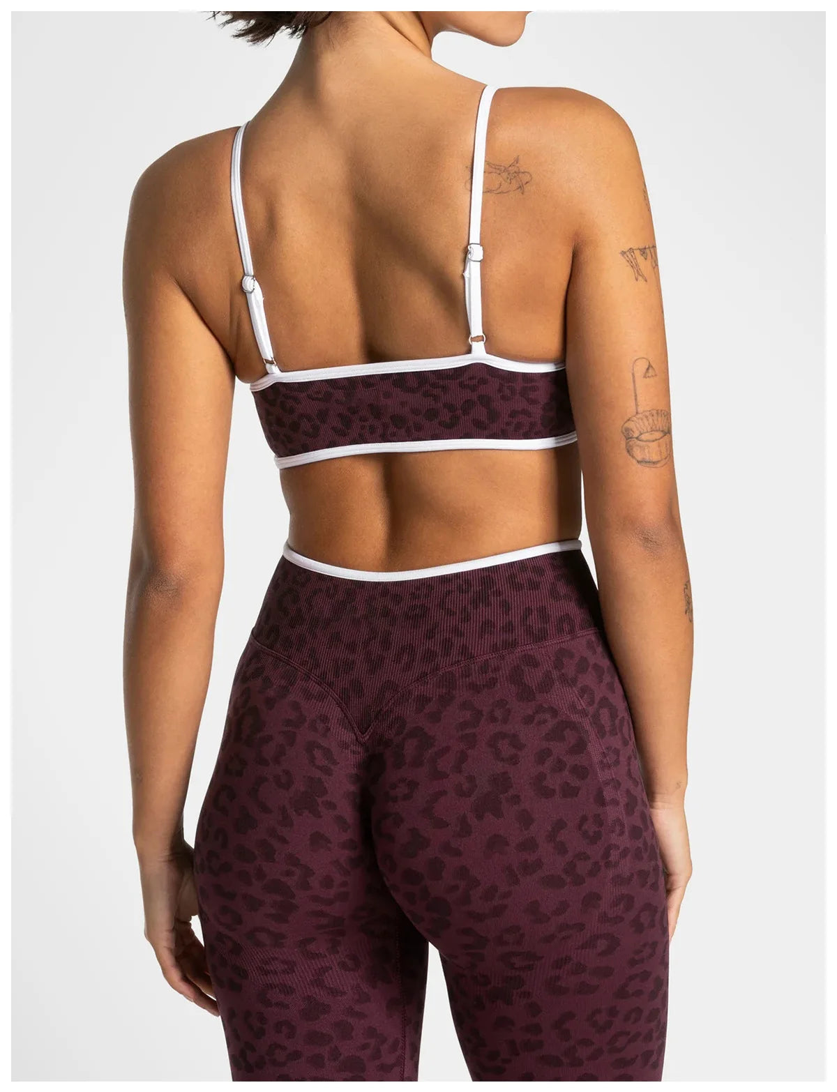 No. 1 Matching Set, Desert Leopard Performance 2 PC Set Scoop Neck Bralette, Premium Micro Ribbed, Seamless Legging