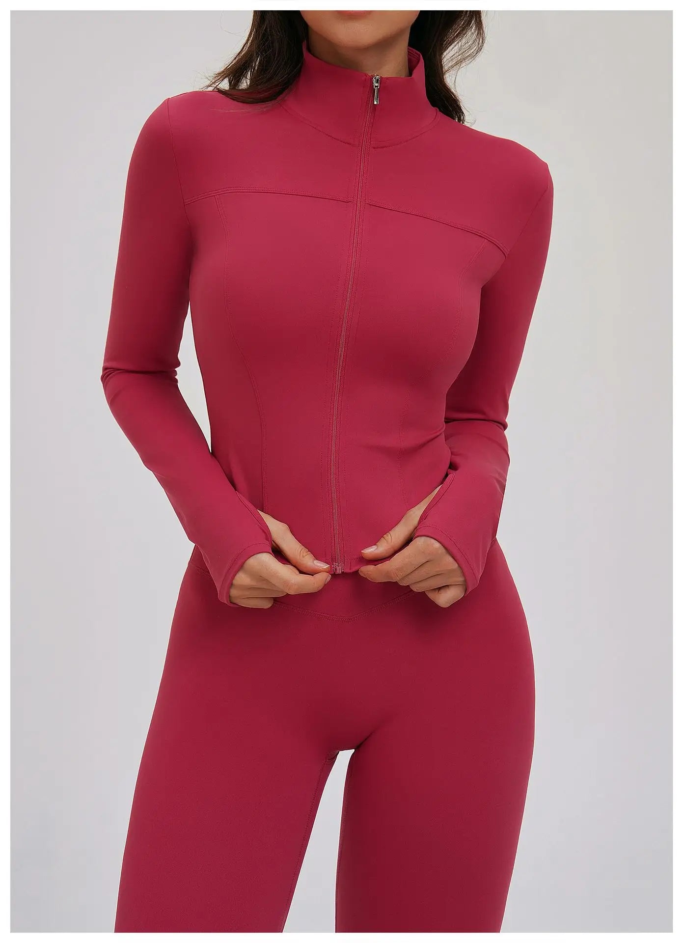 No. 5 Jacket, Convertible Collar, Structured Design, Smoothing, Long Sleeve, Full Zipper