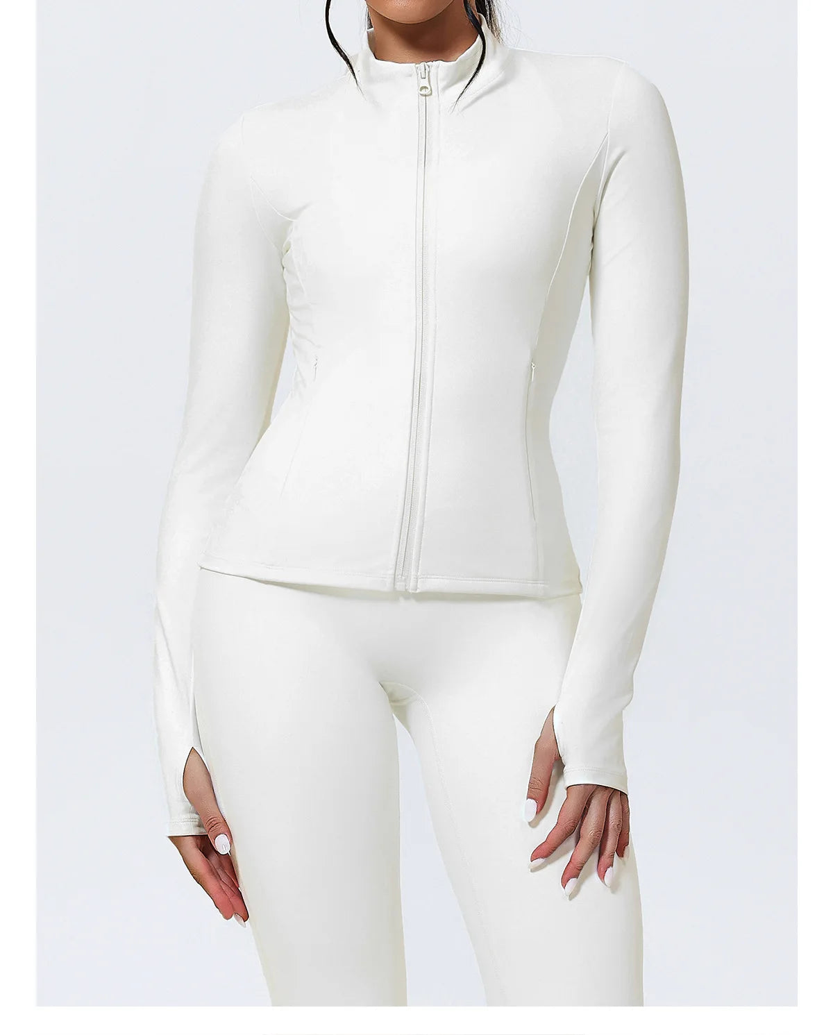 No. 6 Jacket, Deep Front Pockets, Full Zip, O Collar, Thumb Holes, Dry Fit, Smoothing Back