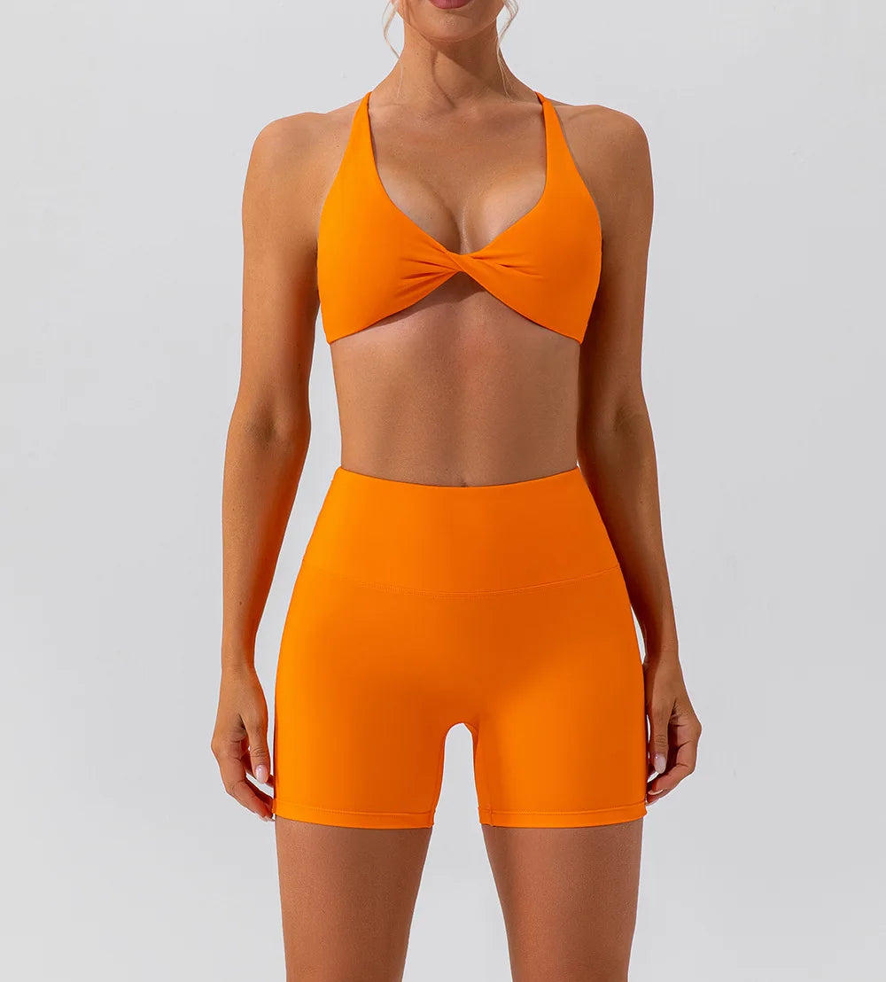 No. 1 Sports Bra, Twisted Cup Neckline, Criss Cross, Strappy Back Horizon