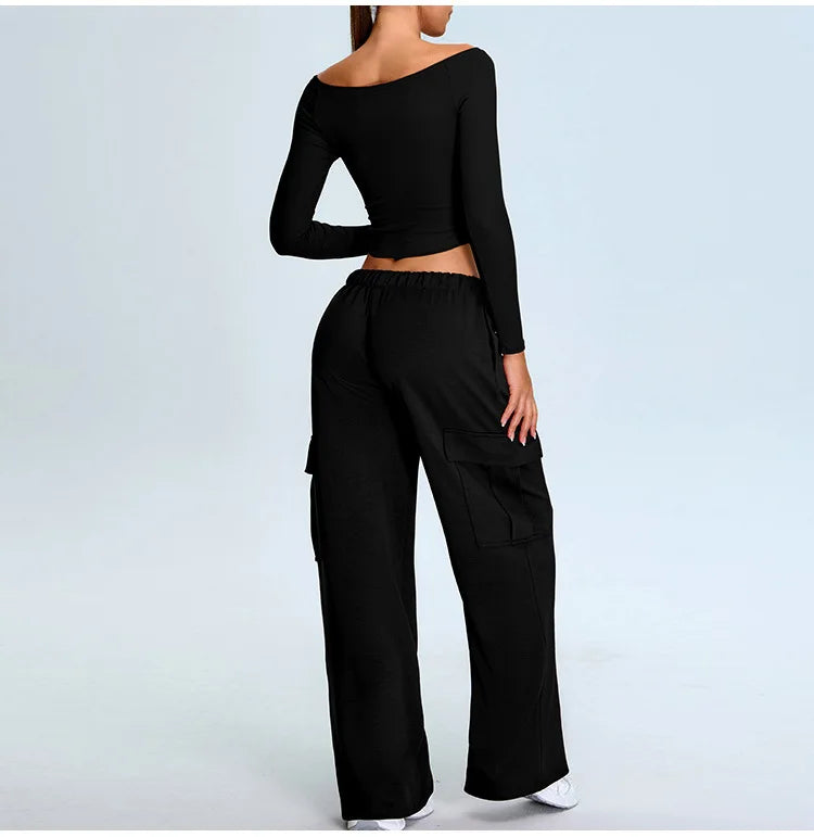 No. 2 Long Sleeve Shirt, Bare Shoulder, Boat Neckline, 4 Way Stretch, Soft Essential