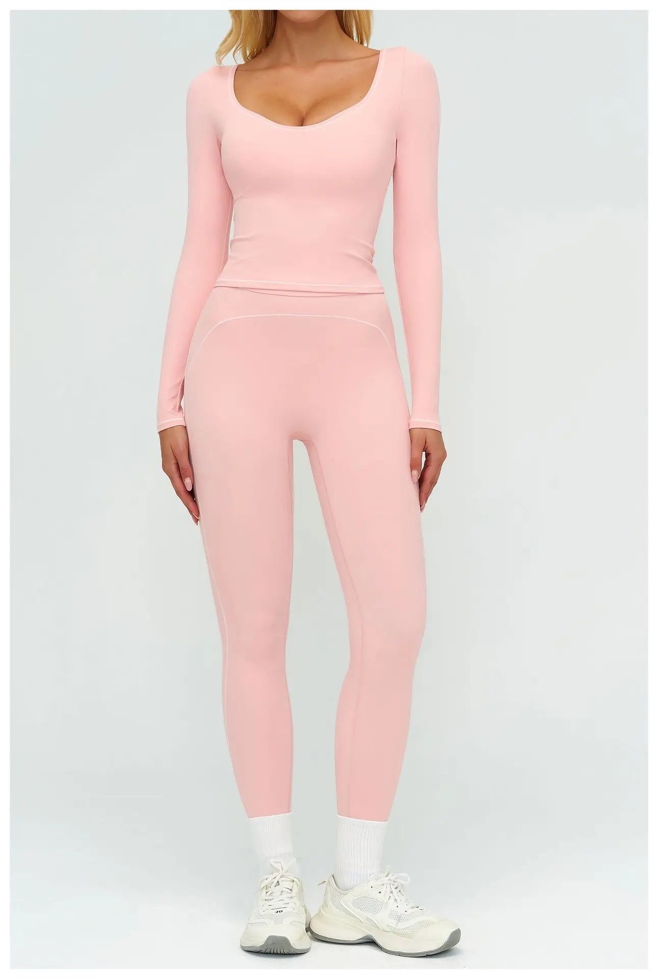 No. 7 Long Sleeve Shirt, Sweetheart Neckline, Long Sleeve, Dry Fit, Athletic