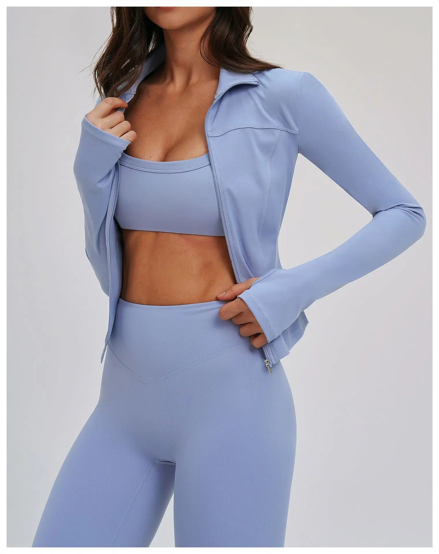 No. 5 Jacket, Convertible Collar, Structured Design, Smoothing, Long Sleeve, Full Zipper