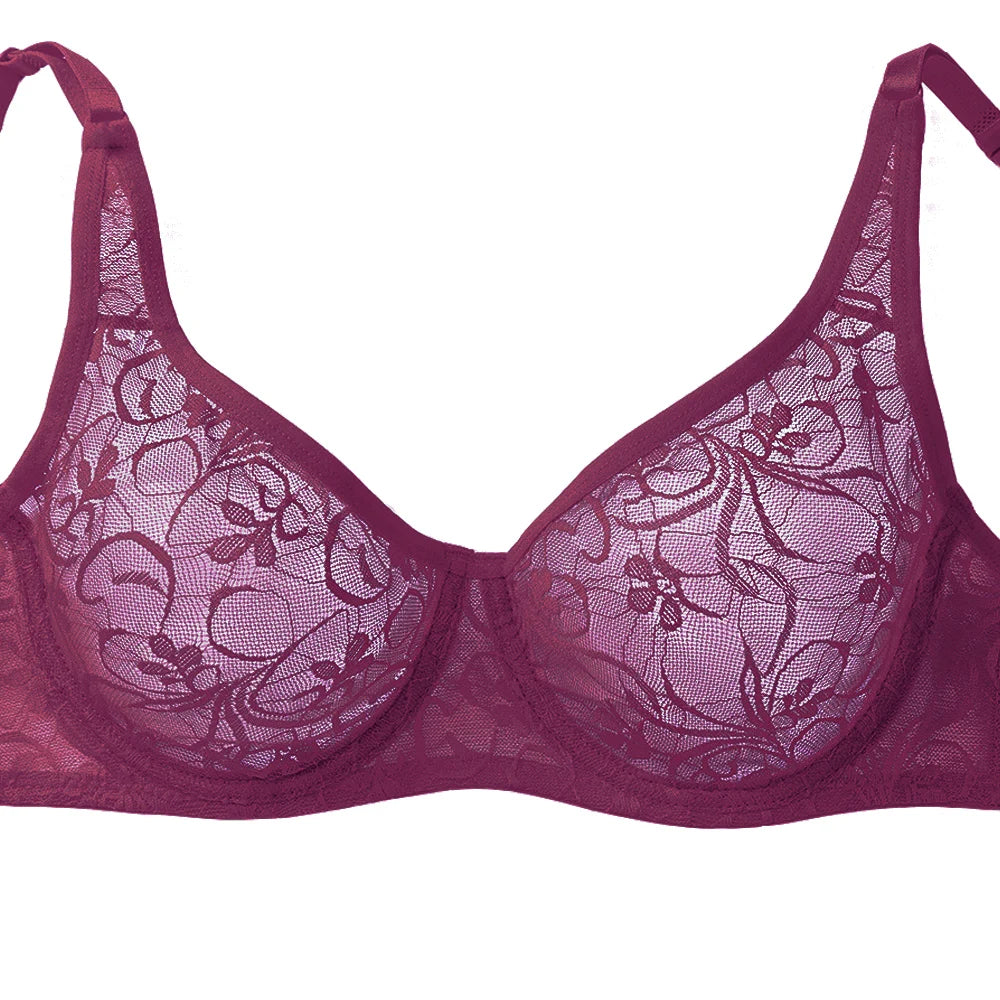 No. 5 Lingerie Bra, Sheer Bralette, French Lace, Intentionally Sheer, Adjustable