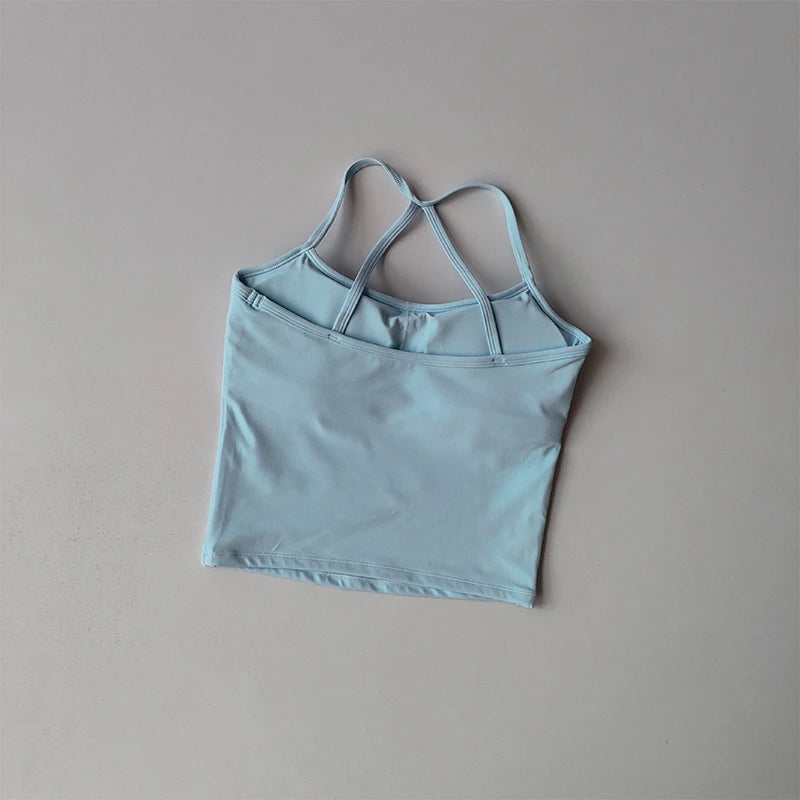 No. 7 Tank Top, Halter Cut, Thin Strap Racerback, Butter Feel, Seamless, Waist Length