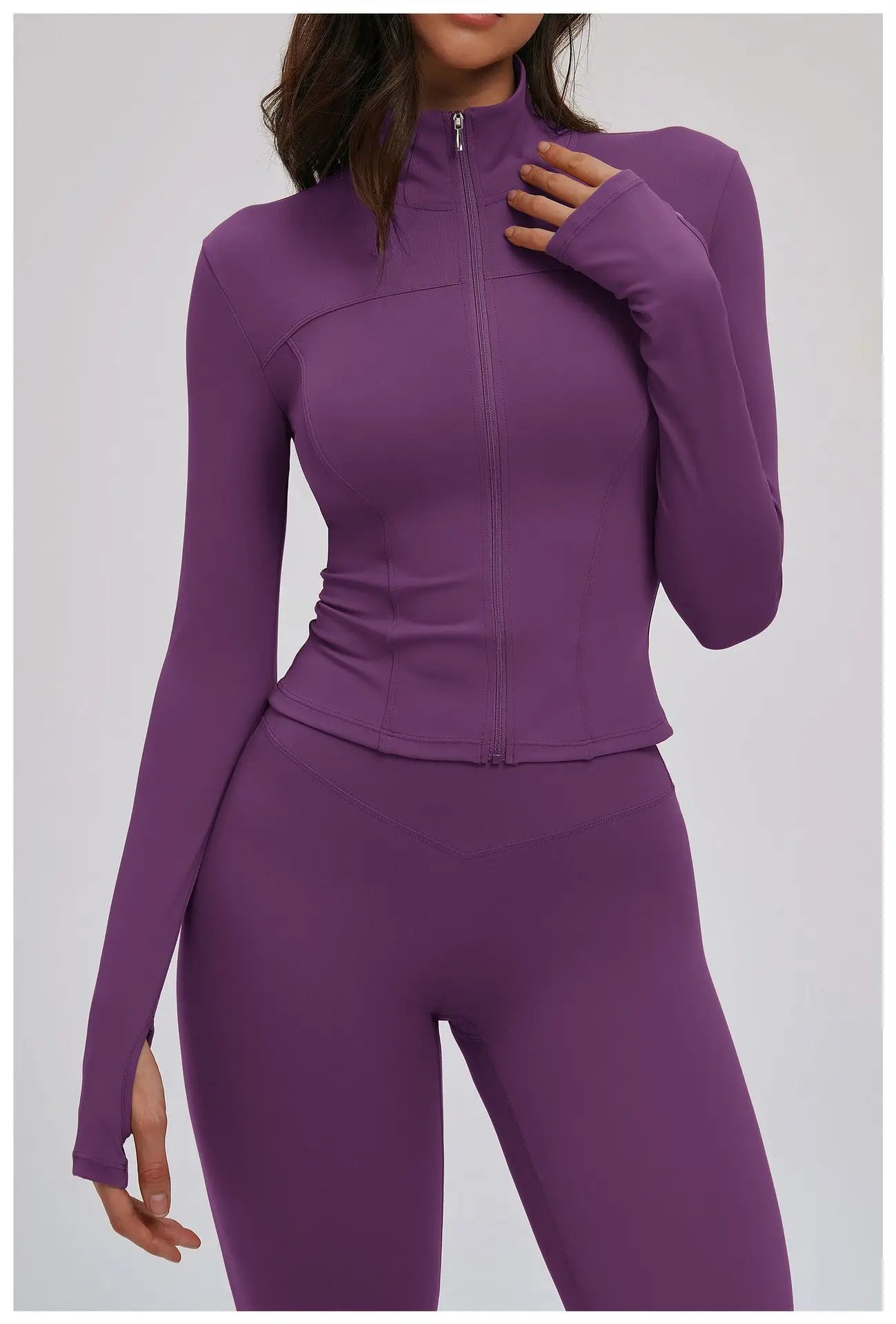 No. 5 Jacket, Convertible Collar, Structured Design, Smoothing, Long Sleeve, Full Zipper
