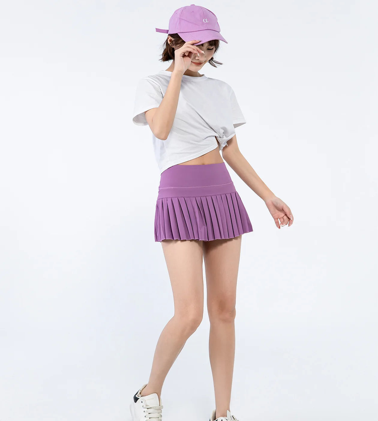 No. 7 Tennis Skirt, Wide High Waist Band, Pleated, Under Short and Pocket