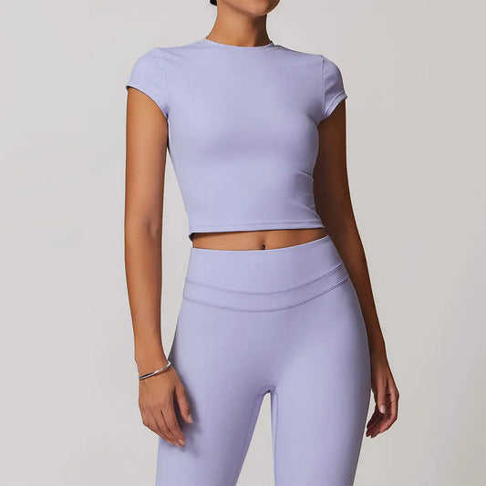 No. 2 Short Sleeve Shirt, Cross Training, Baby Doll Cut, Slim Fit, Waist Grazing Length, Dry Fit, Compressive