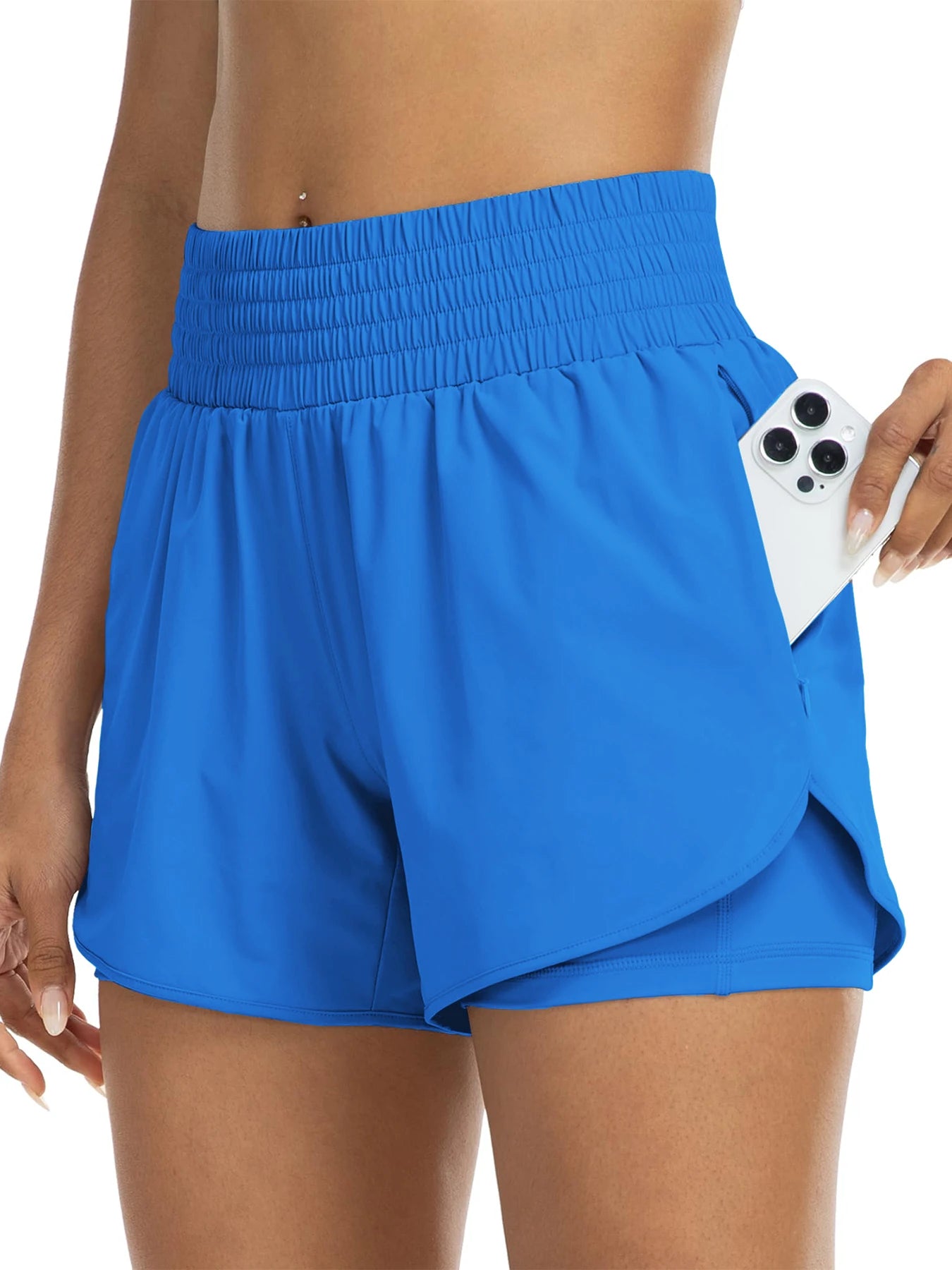 No. 1 Short, Breezy Runner, High-Waisted, Athletic, Layered Design With Under Shorts