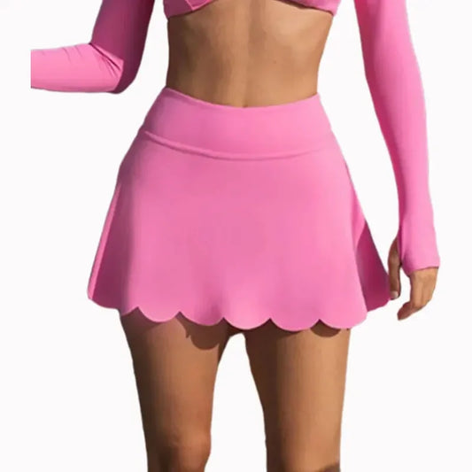 No. 6 Tennis Skirt, Scalloped, High Waisted, Mini Length