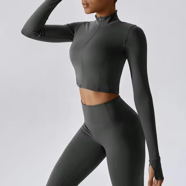 No. 2 Jacket, Super Cropped, Piping Along Curves, Slim Fit, Full Zip
