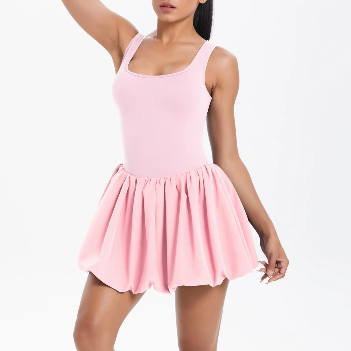 No. 4 Dress, Buttery, Tennis Dress, Bubble Skirt, Scoop Neck, True Fit Straps, Under Shorts