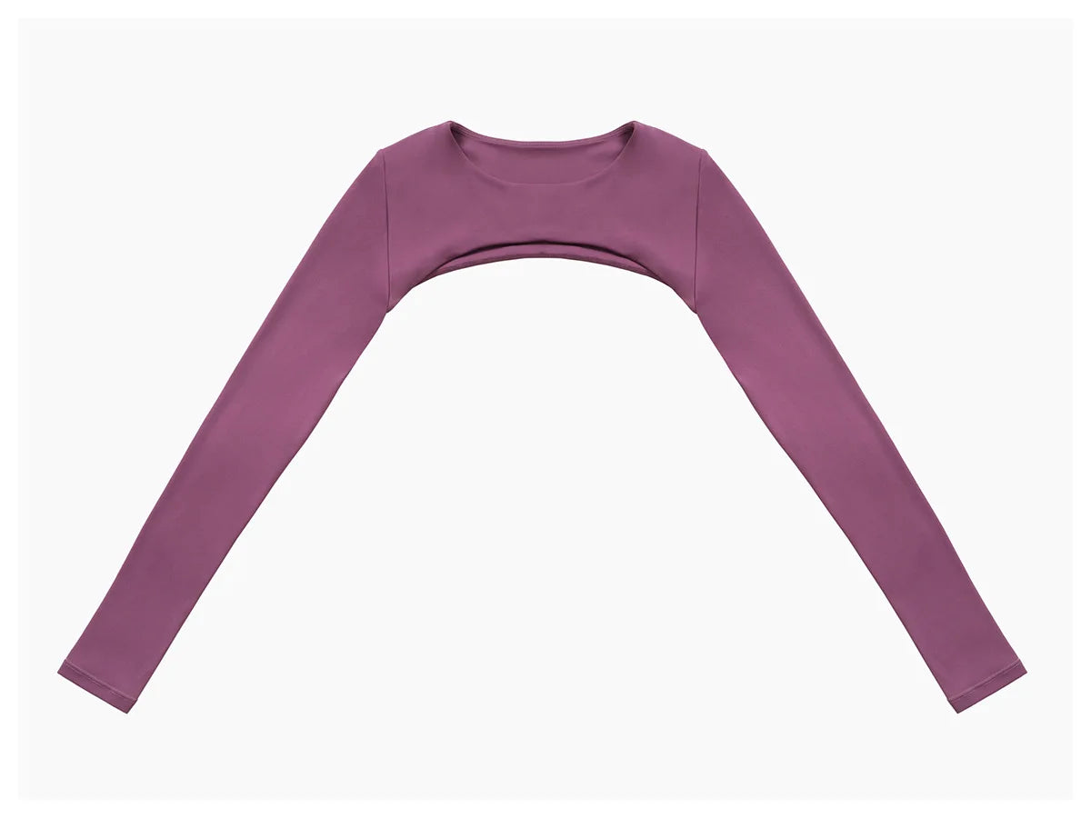 No. 3 Long Sleeve Shirt, Peekaboo Built In Bra, Cropped, Long Sleeve