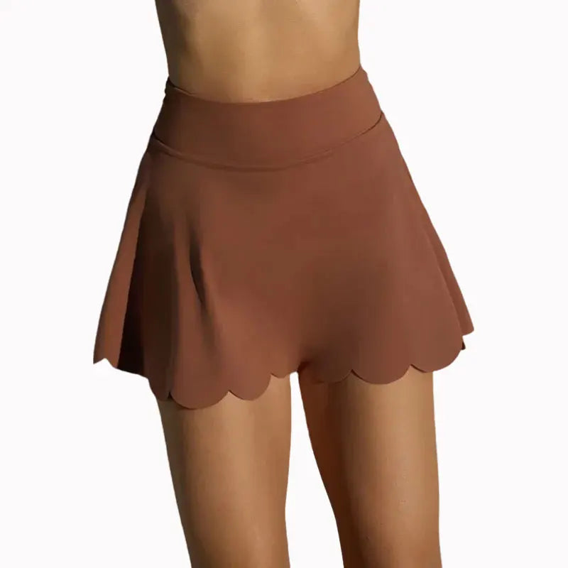 No. 6 Tennis Skirt, Scalloped, High Waisted, Mini Length