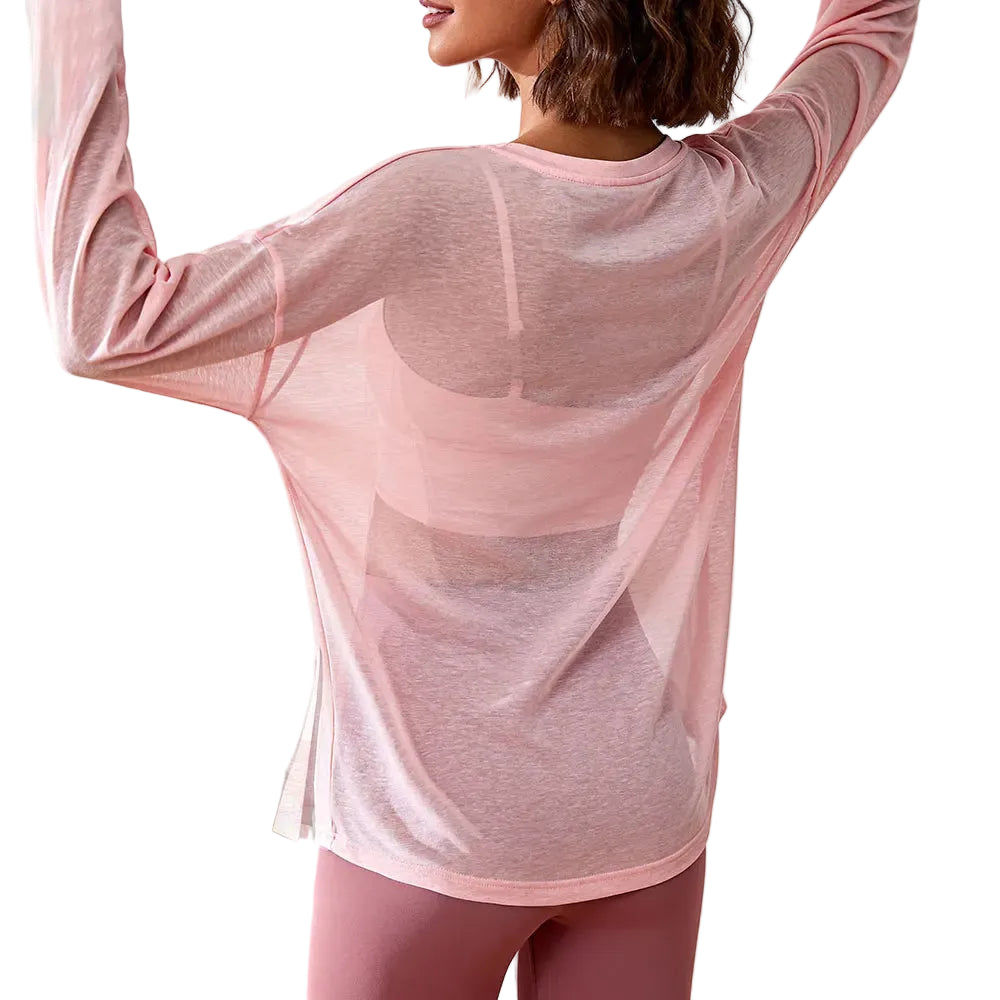 No. 8 Loungewear Top, Intentionally Semi Sheer, Oversized, Long Sleeve, Convertible Tie Hem