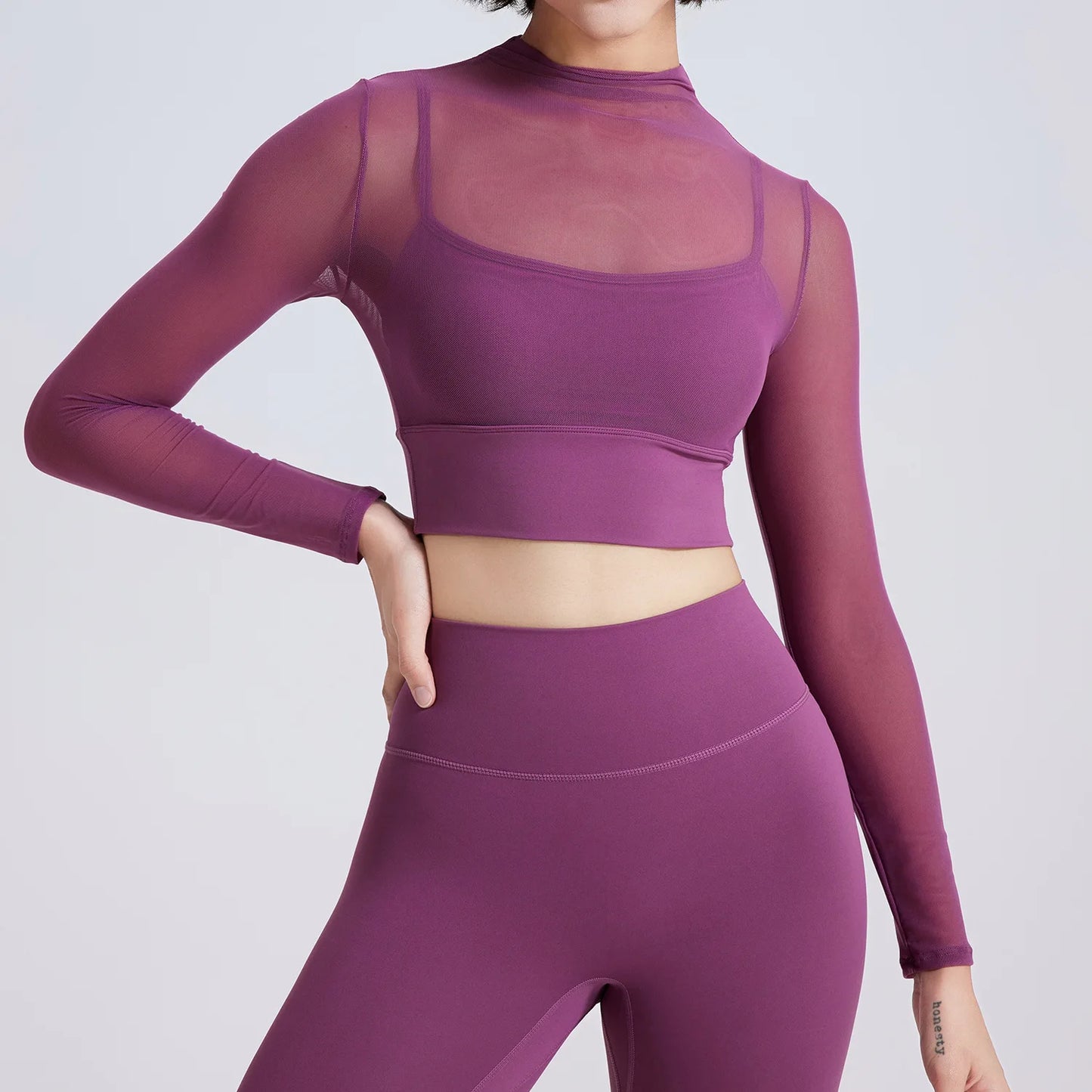 No. 5 Long Sleeve Shirt, 1 PC, Intentionally Sheer, Cropped Length, Slim Fit, Summer