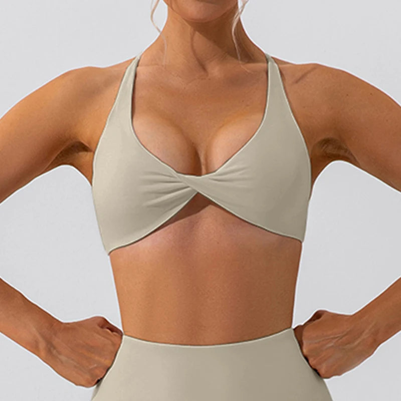 No. 1 Sports Bra, Twisted Cup Neckline, Criss Cross, Strappy Back Horizon
