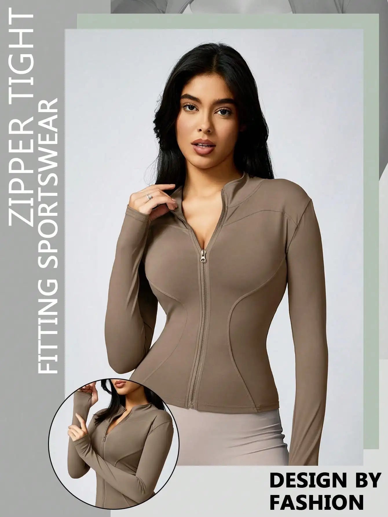 No. 3 Jacket, Hour Glass Piping, O Collar, Full Zip, Thumbholes, Athletic