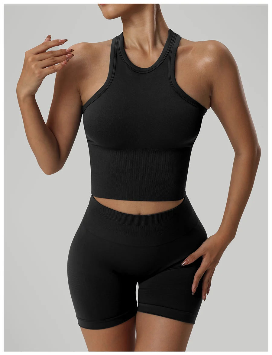 No. 6 Tank Top, Seamless,  Racerback, Compressive Core,  Cropped Length