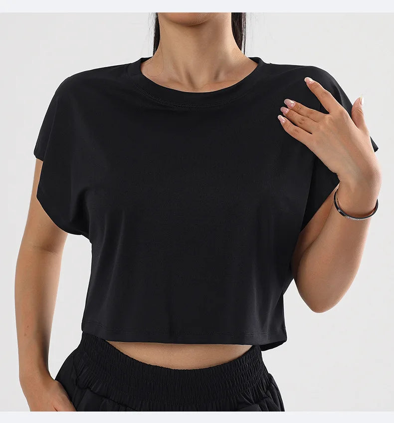 No. 6 Loungewear Top, Crop Top, Short Sleeve, Soft Essential, Boxy Boyfriend Hem