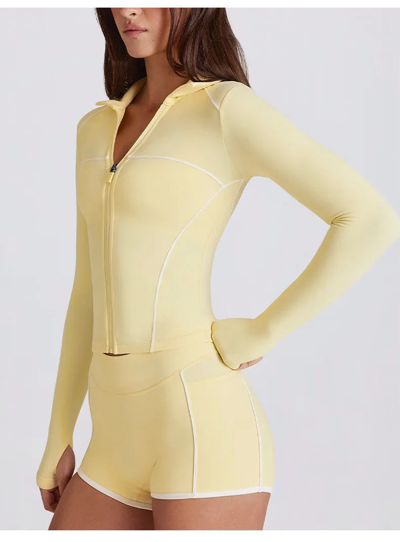 No. 5 Matching Set, 2PC Line Up Long Sleeve Micro Short Set