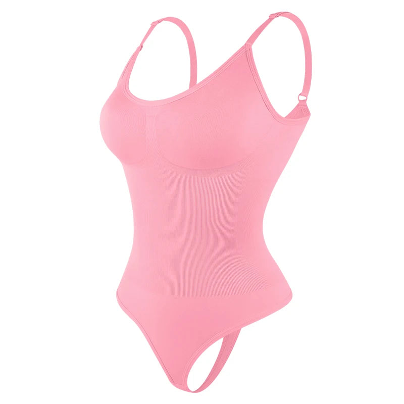 No. 7 Shape Wear, Smoothing Full Bodysuit, Thong Panty, No Bra Compression, Adjustable Straps