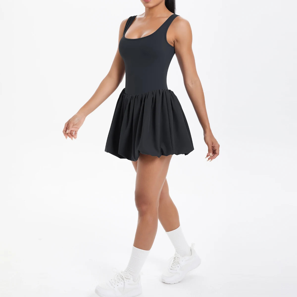 No. 4 Dress, Buttery, Tennis Dress, Bubble Skirt, Scoop Neck, True Fit Straps, Under Shorts