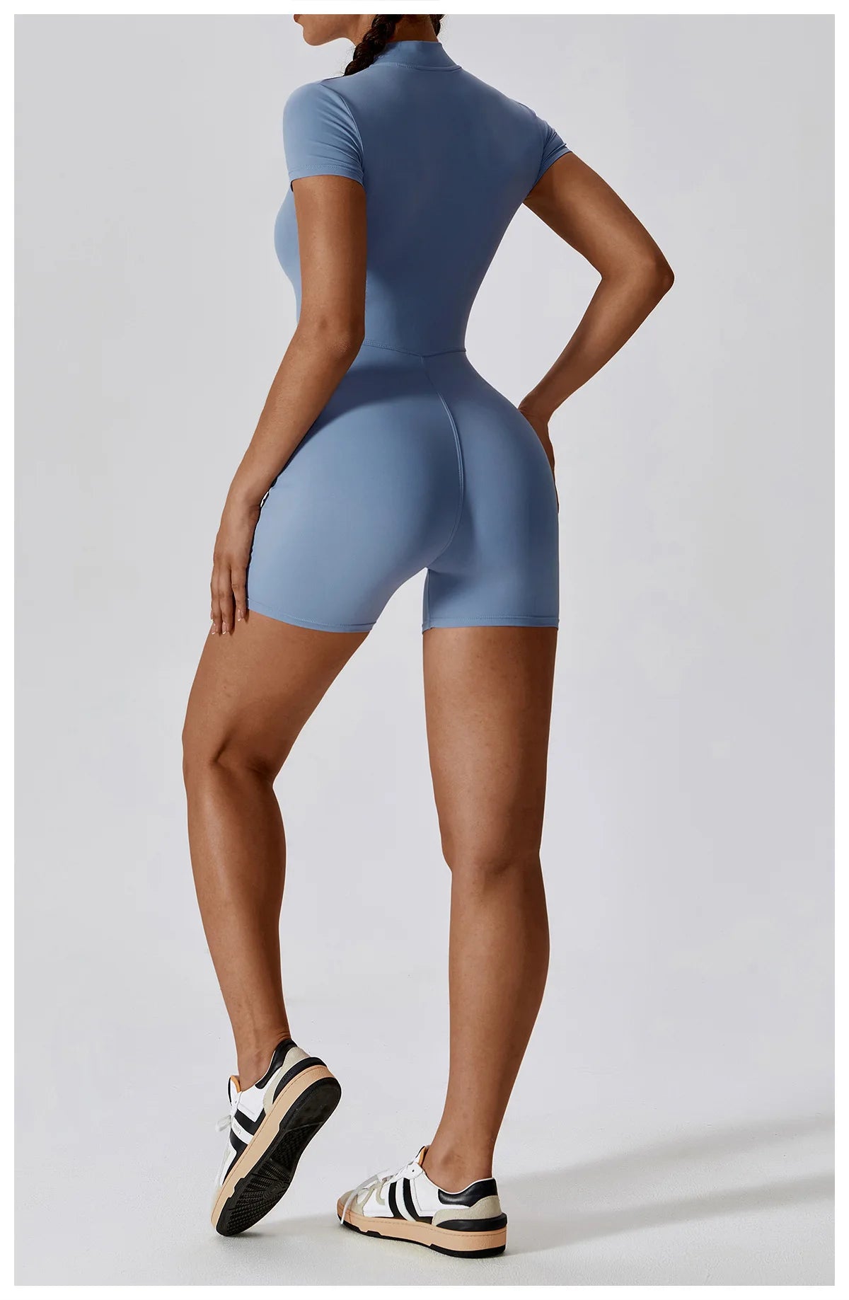 No. 1 BodySuit, Shorts, Short Sleeve, Half Zipper, Seamless, Smoothing, Dry Fit