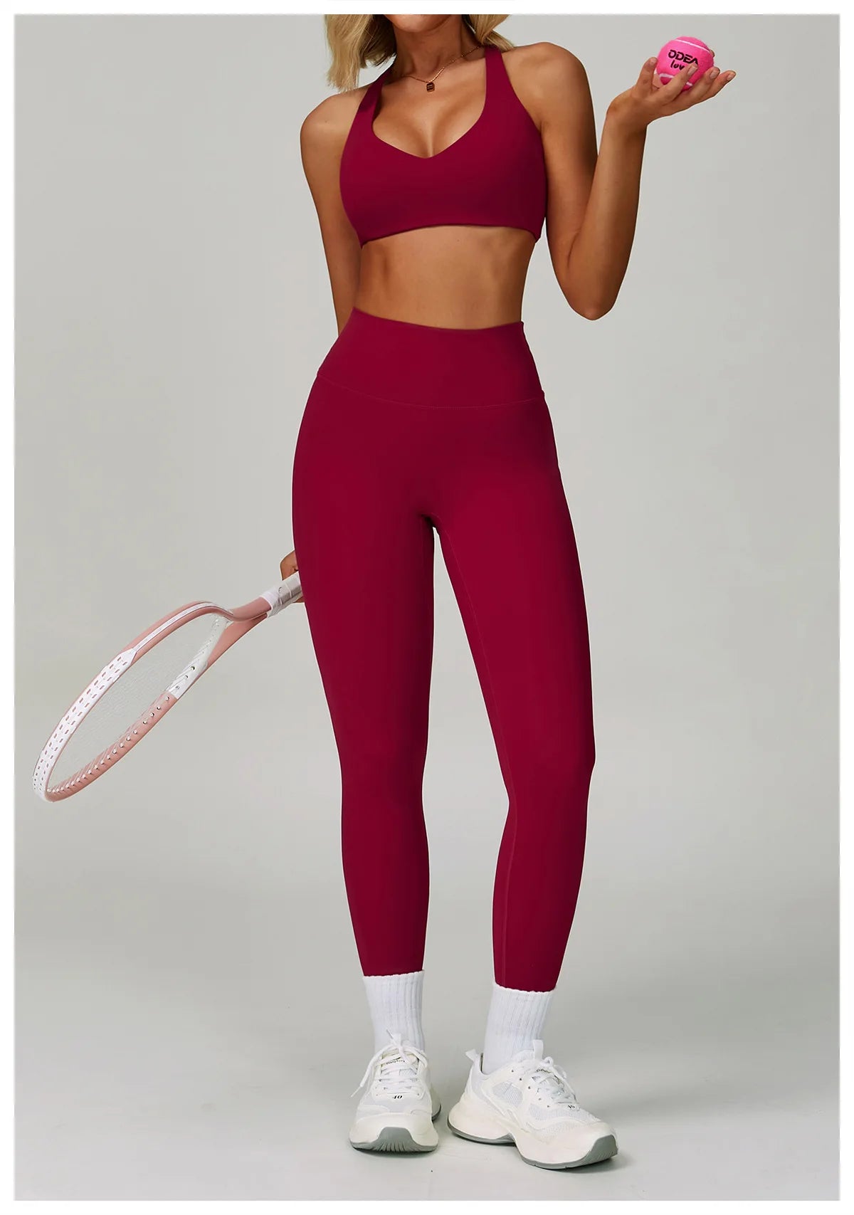 No. 6 Sports Bra, Classic Fit, Racerback, V- Neck, Dry Fit, High Compression, Shock Absorption