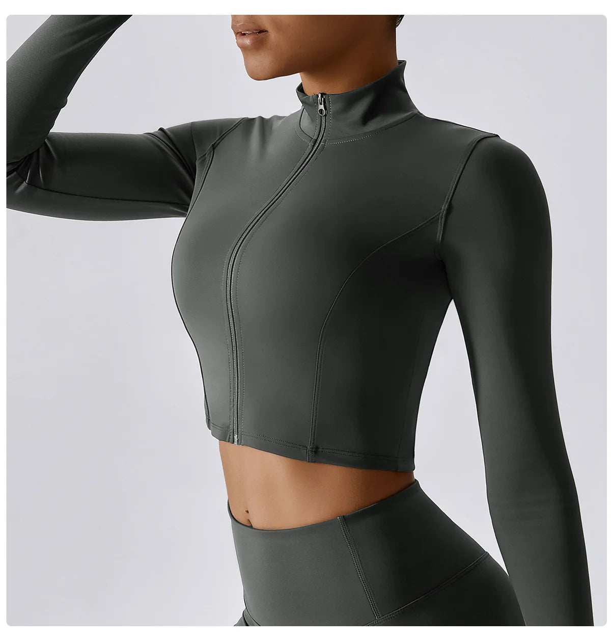 No. 2 Jacket, Super Cropped, Piping Along Curves, Slim Fit, Full Zip
