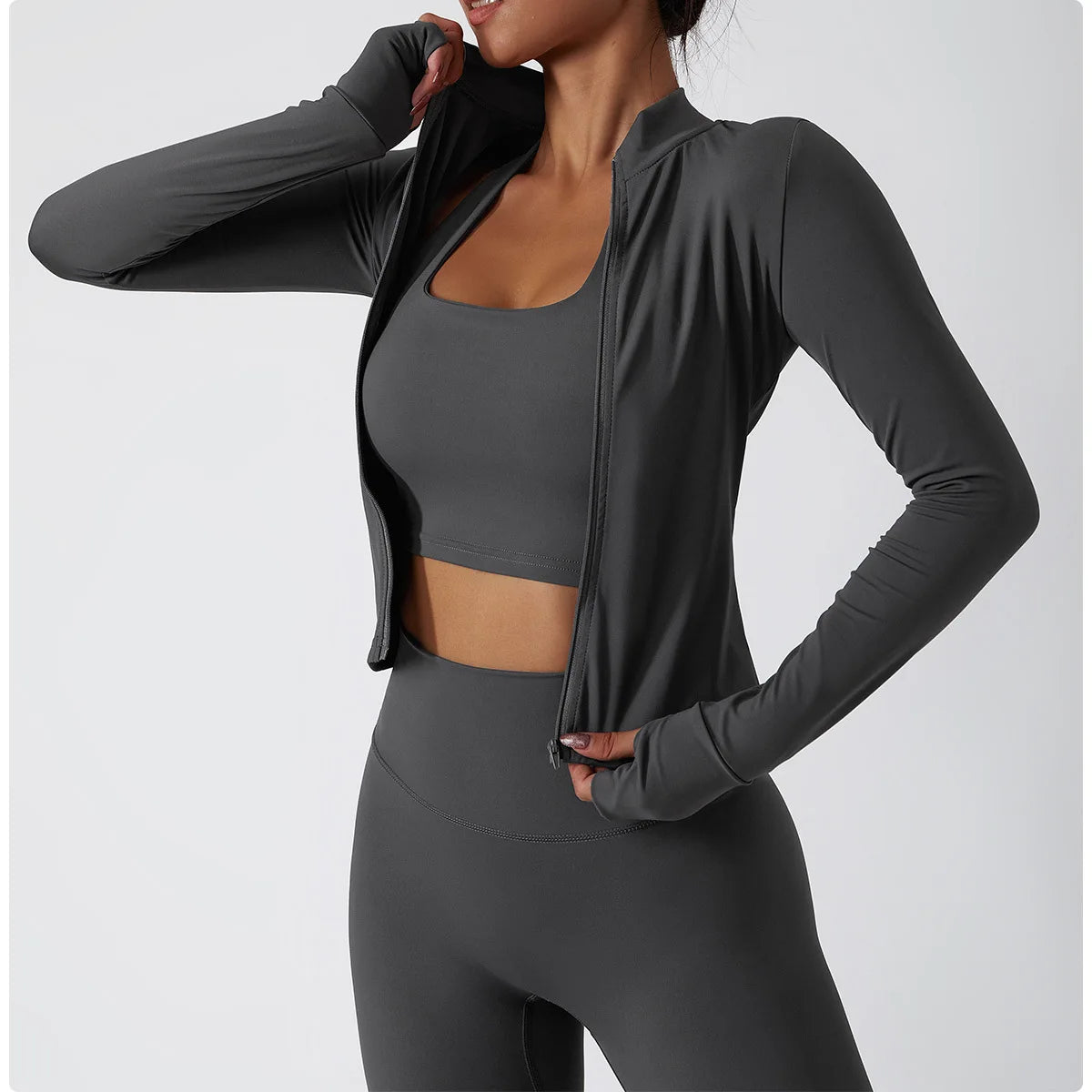 No. 1 Jacket, Yoga, Long Sleeve, Seamless, Smoothing, Butter Feel, Slim Fit