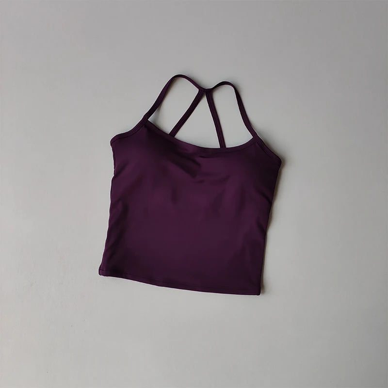 No. 7 Tank Top, Halter Cut, Thin Strap Racerback, Butter Feel, Seamless, Waist Length