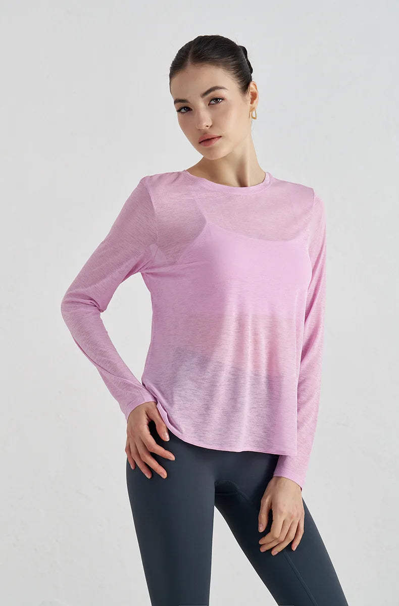 No. 1 Loungewear Top, Long Sleeve, Tear Drop Back, Loose, Yoga
