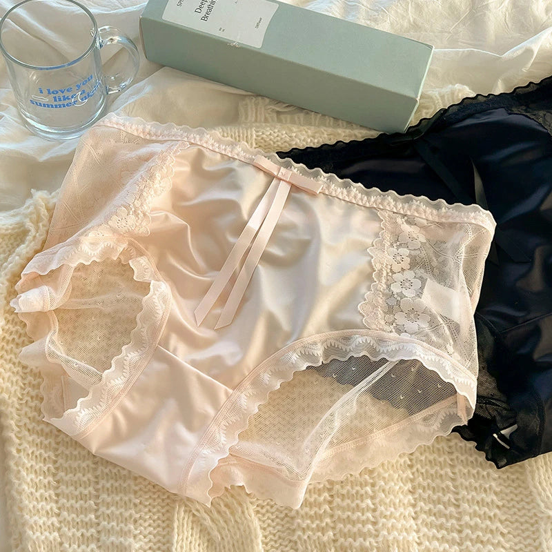 No. 7 Lingerie Panty, Full Coverage, High Waist, Brief, Sheer, Silky, Coquette, Plus Size Only