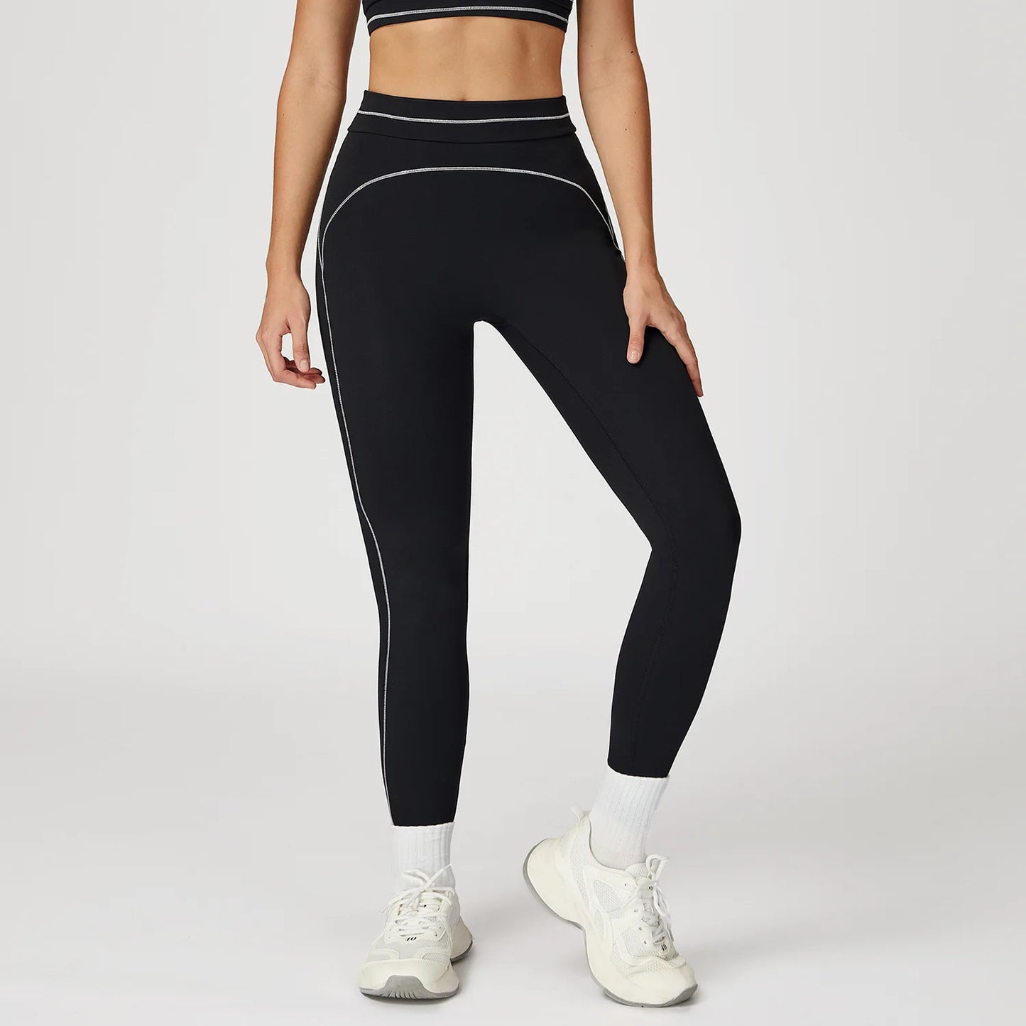 No. 6 Legging, Heart Throb Piping, Statement Comfort Waistband, No Front Seam, Butter Soft