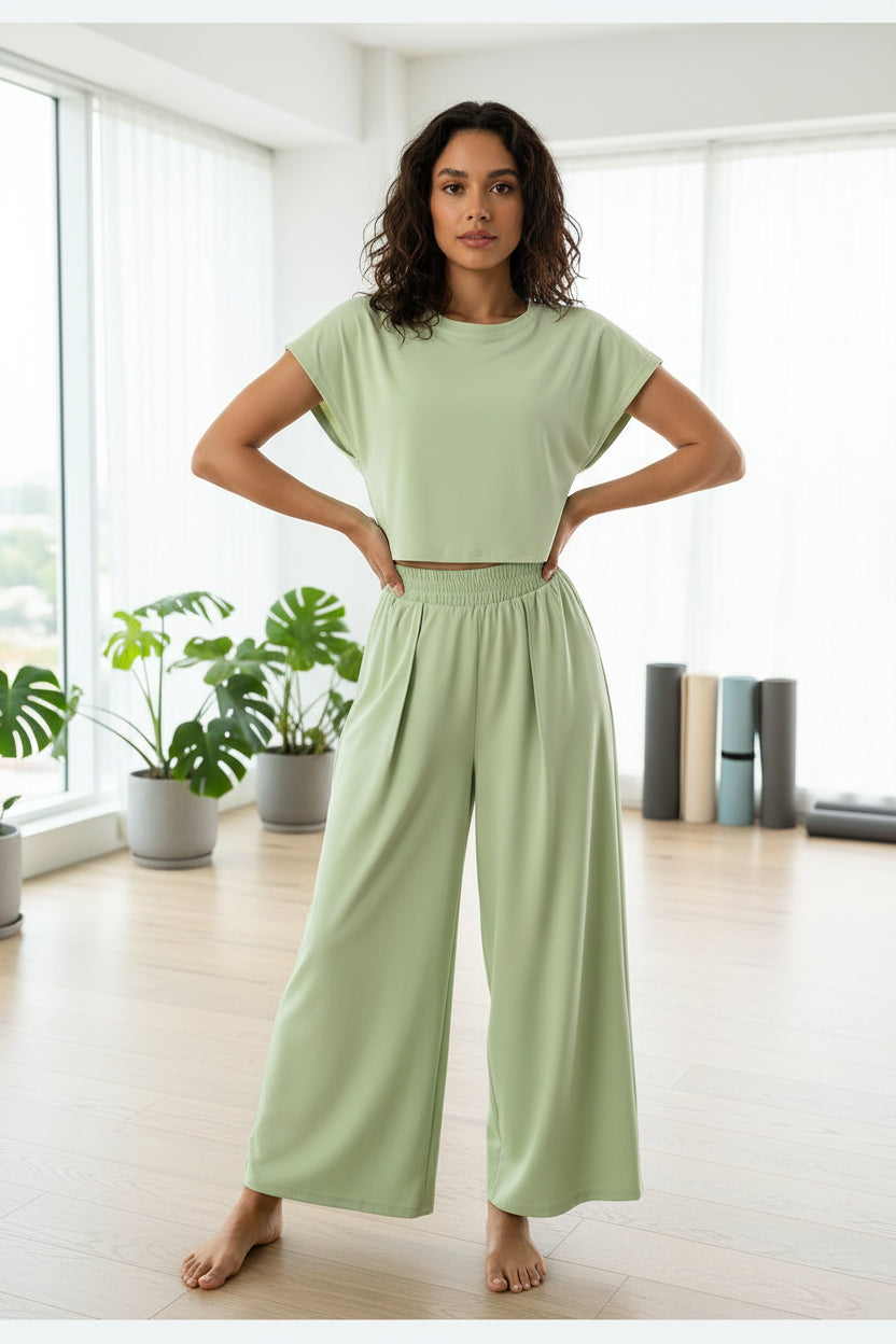 No. 6 Loungewear Top, Crop Top, Short Sleeve, Soft Essential, Boxy Boyfriend Hem