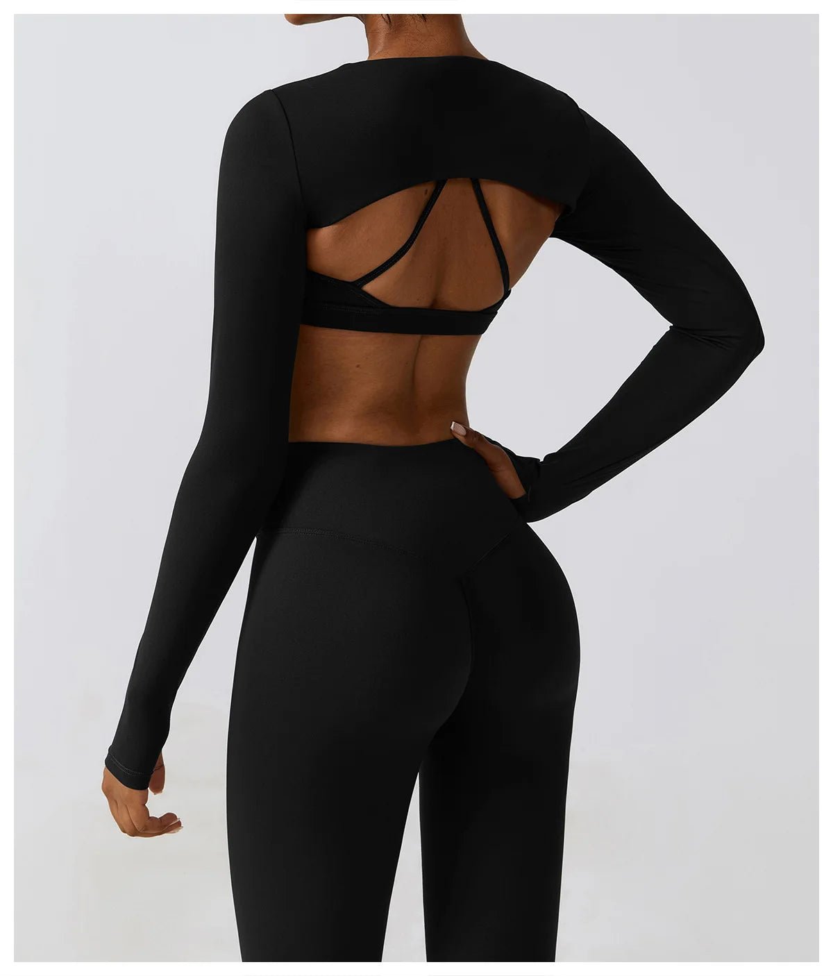 No. 3 Long Sleeve Shirt, Peekaboo Built In Bra, Cropped, Long Sleeve