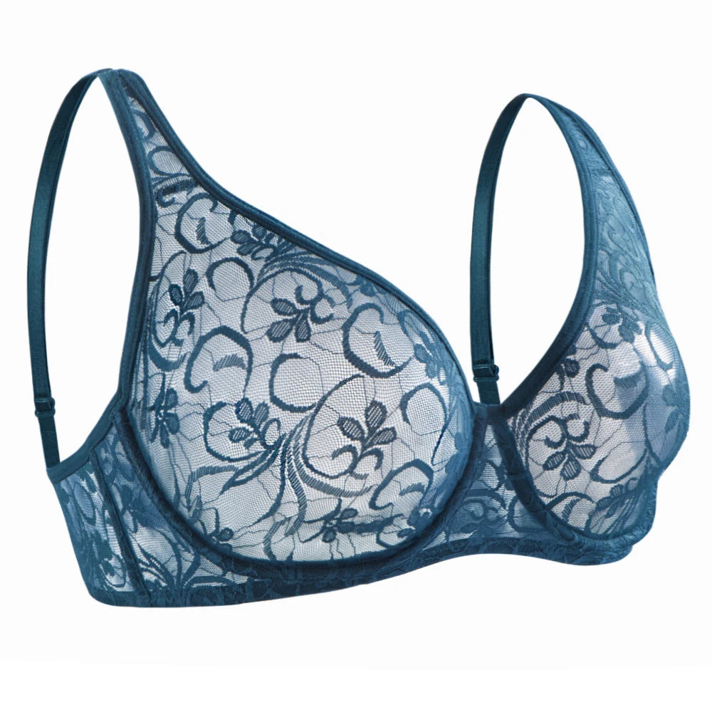 No. 5 Lingerie Bra, Sheer Bralette, French Lace, Intentionally Sheer, Adjustable