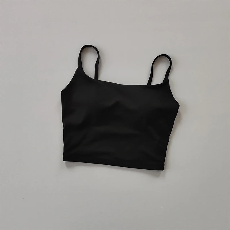 No. 7 Sports Bra, Scoop Back, Cropped Tank, Built in Pads, Buttery, Smoothing Fit